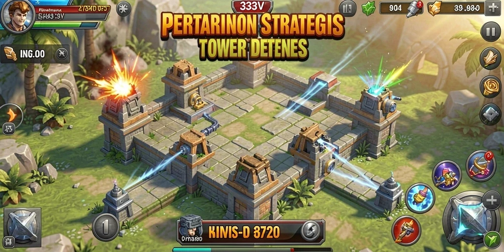 Tangkapan layar menunjukkan aksi mendebarkan dalam Tower Defense.