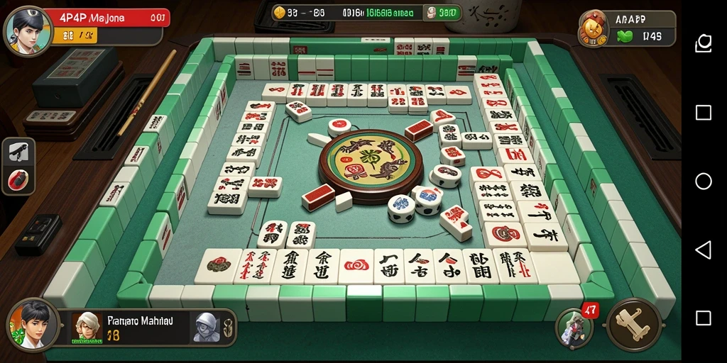 Tampilan gameplay Mahjong yang menarik di 4P4P.
