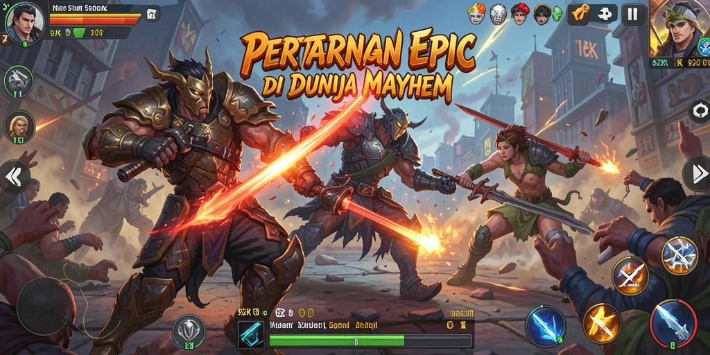 Screenshot gameplay 9ZK menampilkan pertarungan mendebarkan dan aksi karakter.