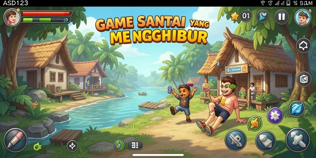 Tampilkan gameplay santai ASD123 dengan grafis cerah dan interaktif.