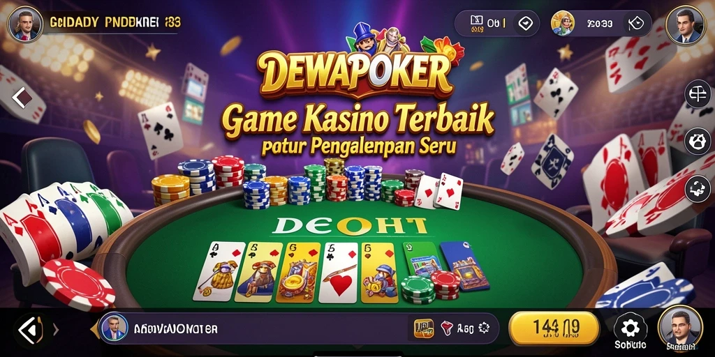 Screenshot utama DEWAPOKER menampilkan gameplay seru di Kasino.