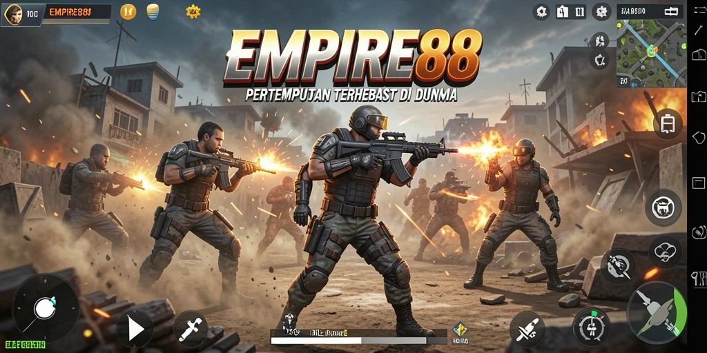 Screenshot EMPIRE88 menampilkan pertempuran seru dalam mode Battle Royale.