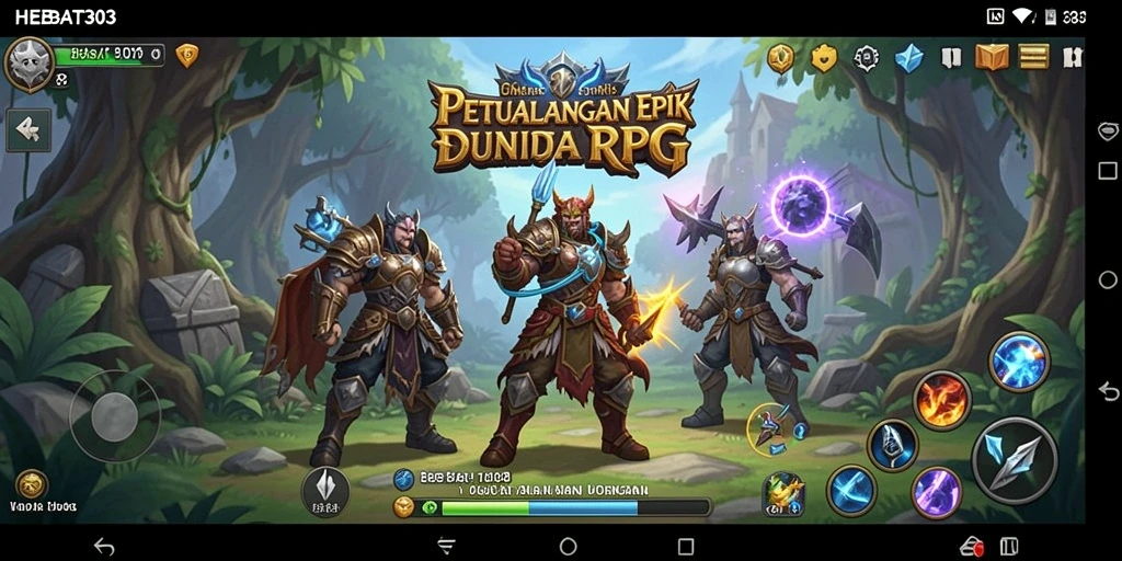 Tampilan gameplay HEBAT303 dengan pertarungan epik di dunia fantasi.