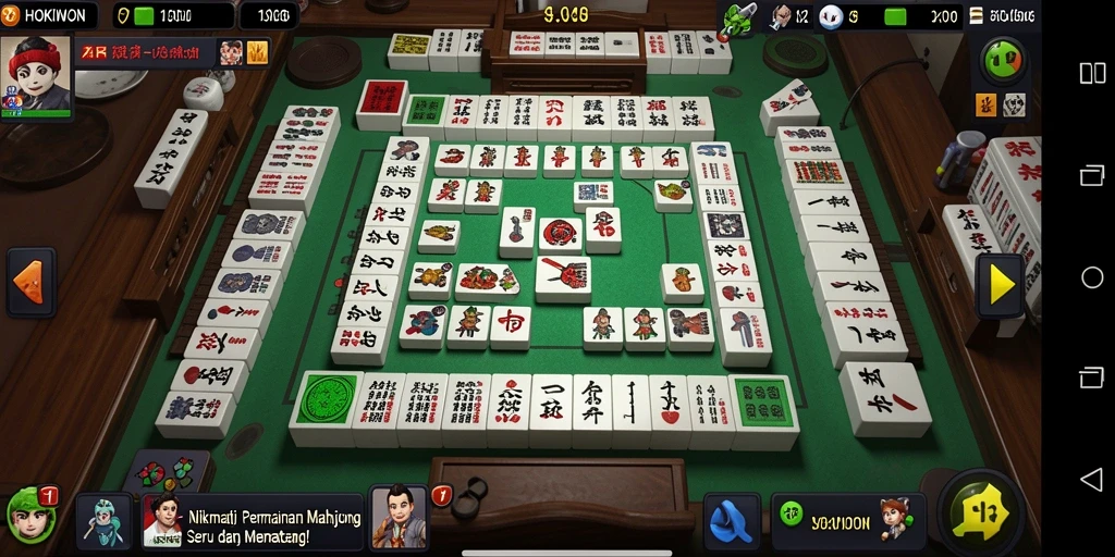 Tangkapan layar HOKIWON menampilkan momen seru permainan Mahjong.