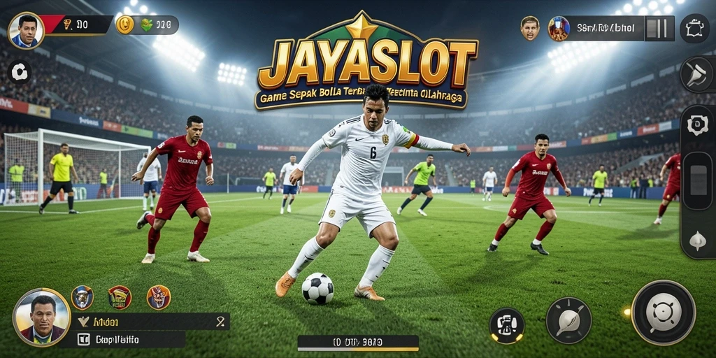 Tampilan layar permainan <strong>JAYASLOT</strong> yang penuh aksi di lapangan.