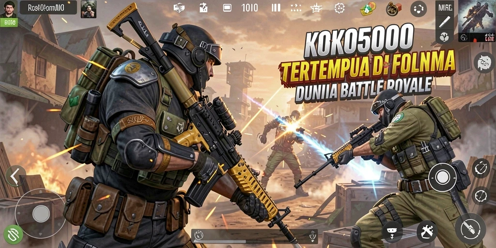 Tangkapan layar KOKO5000 menampilkan momen dramatis pertempuran Battle Royale.