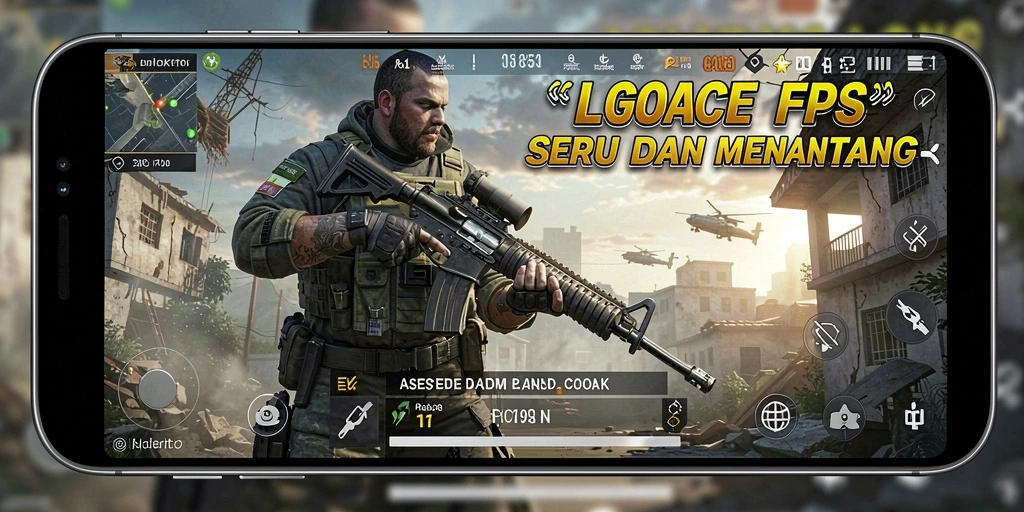 Screenshot permainan LGOACE menunjukkan aksi tembak-menembak yang penuh ketegangan.