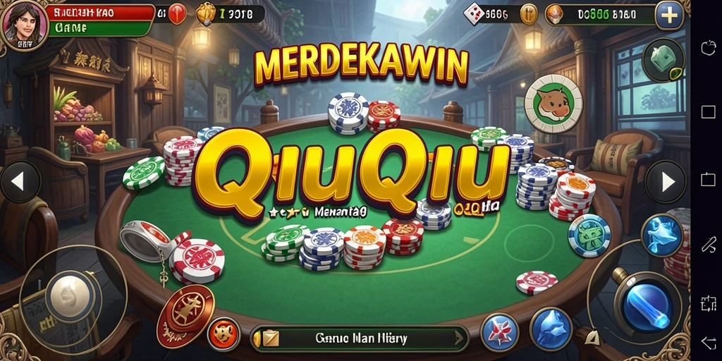 Tangkapan layar game QiuQiu MERDEKAWIN menampilkan aksi seru di dalam permainan.