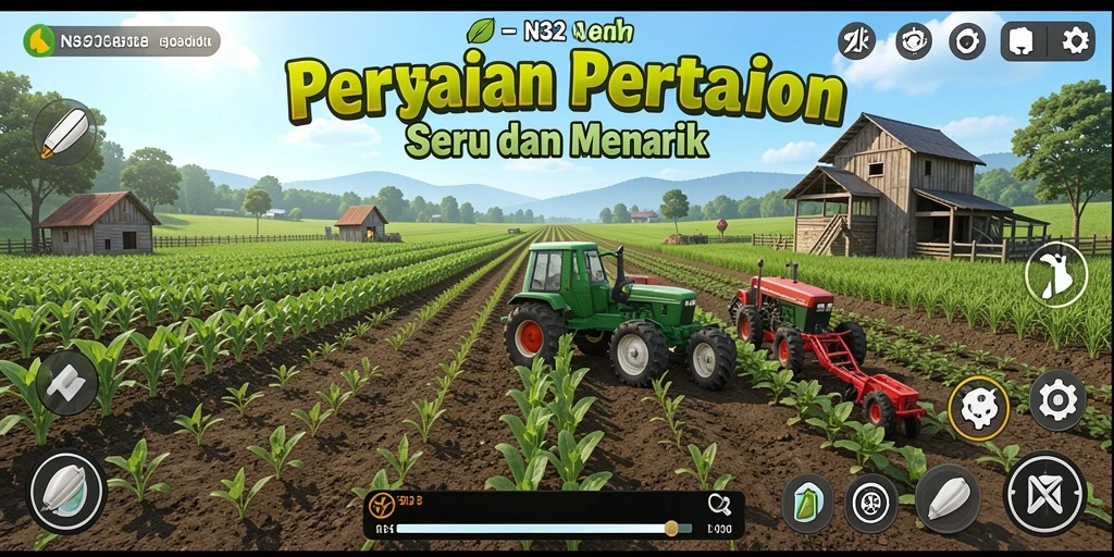 Tampilan gameplay menarik dengan aktivitas pertanian.