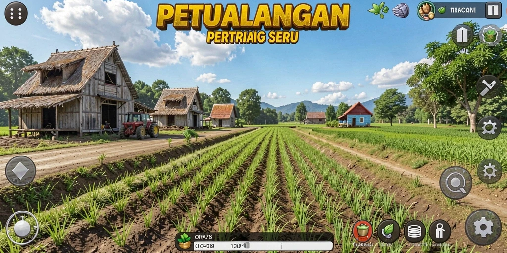 Tampilan menarik dari gameplay bertani di ORA78.