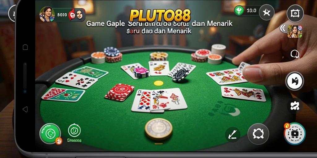 Tampilan gameplay seru Gaple di PLUTO88.