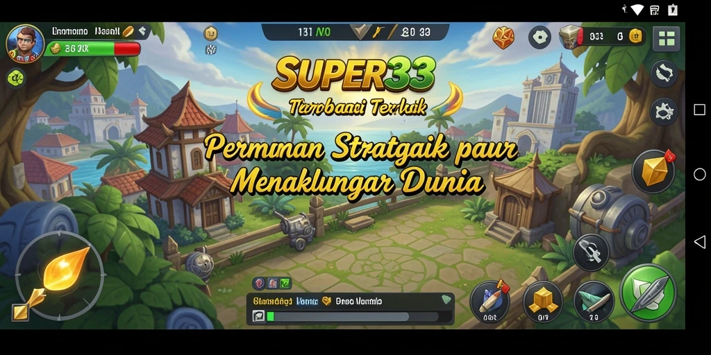 Screenshot gameplay SUPER33 menunjukkan keseruan pertempuran dan strategi mendalam.